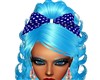 BLUE HAIR BOW WITH DOTS