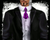 Black suit purple tie
