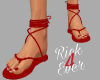 RED TWISTED SANDALS