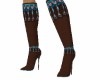 brown teal boots
