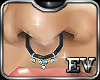 EV Silver Blk Nose Ring