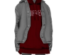 red diff hoodie w jacket
