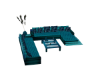 Teal couch set