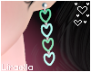 Green Heart Earrings