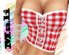 =3 Gingham bra top (red)