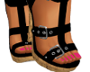 RLP Black Sandals - Pink