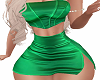 P* Green satin dress