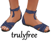 TF Flat Navy Tie Sandals
