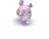 pink and rainbow skull