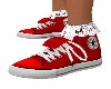 RED CONVERSE/LACE SOCKS