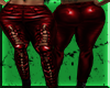 red leather laced pants