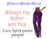 Lace Split Pants purple