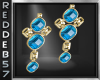 Gold Blue Topaz Earrings