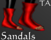 Red Fuzzy Sandals