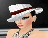 white & red hat