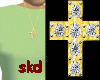 (SK)Gold Diamond Cross