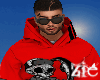 Hoodie Black & Red