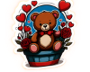 Glow Teddy Bear Sticker
