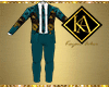 Teal Flowers Suit