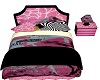 Pink Black Bed
