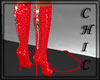 CHIC* RED SHINY BOOT