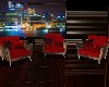 Trio Oak Red Chairs