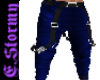 Dark Blue Suspender Pant