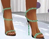 Lea Silver-Green Sandals