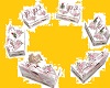 Pink rose six couch set