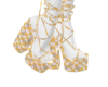 yellow checkered heels