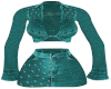 Jody 2Pc Teal Denim Set