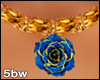 Gold&Blue Rose Necklace