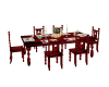 Red wood dining room