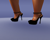 Tina Black Silk Heels
