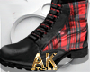 Plaid Red Boots