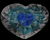 silver and blue heart