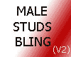(V2)Male Studs Bling