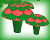 Green Red Mushrooms