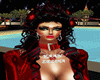 wedding hair black red