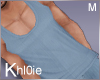 K Ribbled blue tank M