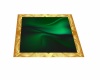 green and gold rug