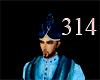 314* Blue Hindu Hat