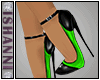 [I] Pumps Shoes BlkGreen