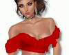 *KMR*Cropped Ruffle-Red
