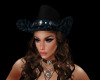 Cowgirl Hat Black/Blue