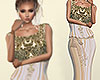 Elegant Cream Gold Gown