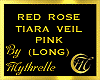 RED ROSE TIARA VEIL PINK