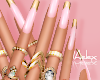 ᗩ┊ Pink Gold Nails