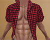 Red Open Shirt Plaid (M)