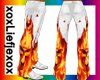 [L] White Flame Pants M